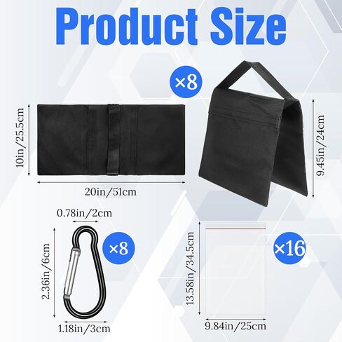 8 Packs Sandbags Weight Bags for Light Stand Photography Video Support, Heavy Duty Saddlebag for Canopy, Umbrella Base, Backdrop Stand, Photo Tripod, Picnic Table, Fishing Chair in Kuwait