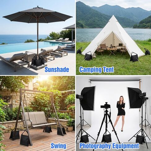8 Packs Sandbags Weight Bags for Light Stand Photography Video Support, Heavy Duty Saddlebag for Canopy, Umbrella Base, Backdrop Stand, Photo Tripod, Picnic Table, Fishing Chair in Kuwait