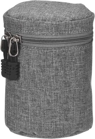 Camera Lens Bag (3.1" IDx3.5 H) - Thick Protective Soft Polyester Waterproof Shockproof Camera Lens Pouch for DSLR SLR, Gray in Kuwait