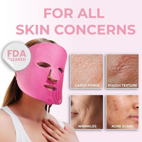RIKI LOVES RIKI RIKI BABY FACE LED Beauty Mask for Face, 4-Mode Home Skincare Device for Radiant and Smooth-Looking Skin, Portable Rechargeable Facial Light Care Mask, 10-Minute Daily Use in Kuwait