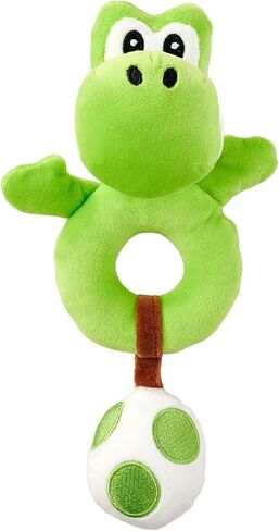 Simba My Mario Baby Yoshi Plush Grabber with Rattle – Soft Sensory Ring Toy for Infants & Toddlers, Egg Pendant Included Toys in Kuwait