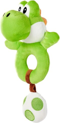 Simba My Mario Baby Yoshi Plush Grabber with Rattle – Soft Sensory Ring Toy for Infants & Toddlers, Egg Pendant Included Toys in Kuwait
