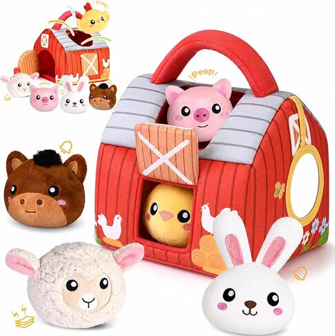 My First Sports Bag Baby Toys Plush Sensory Ball Set for Babies 0-12 Months | 4 Sports Balls with Crinkle Rattles, Squeaker, Motor Skills, Baby Gifts for Boys Girls, 1st Birthday Gift for Newborn Infant in Kuwait
