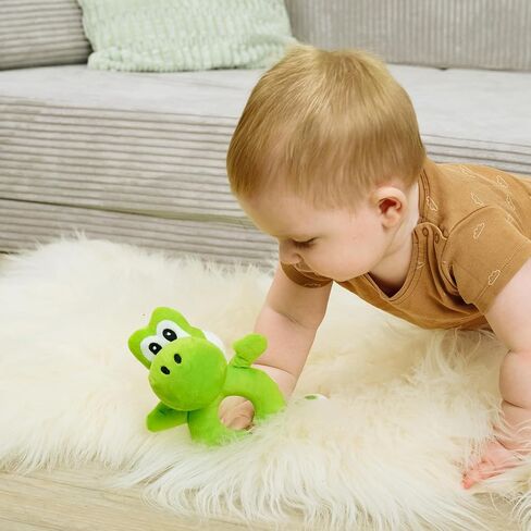 Simba My Mario Baby Yoshi Plush Grabber with Rattle – Soft Sensory Ring Toy for Infants & Toddlers, Egg Pendant Included Toys in Kuwait