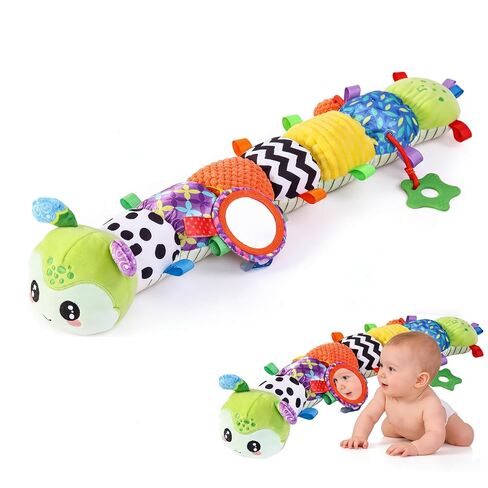 Baby Toys 0-6 Months, Musical Toys for Purple Caterpillar, Infant Stuffed Animal Soft Sensory Toys with Crinkle、 Rattles and Textures, Tummy Time Toys for Newborn Boys Girls 0 3 6 12 Months in Kuwait