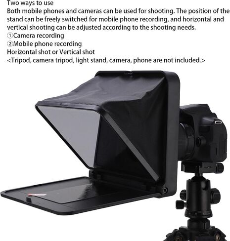 TC7 Foldable Portable Teleprompter, Compatible with Smartphone Tablet SLR Camera, with Remote Control and Cold Shoe Mount, for Online Teaching Video Recording Hos in Kuwait