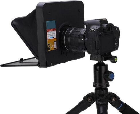 SUNGOOYUE Teleprompter Portable Foldable Prompter for Smartphone Tablet SLR Camera Plastic TC7 with Bluetooth Remote 49mm to 82mm Rings for Teaching Vlog Live Host in Kuwait
