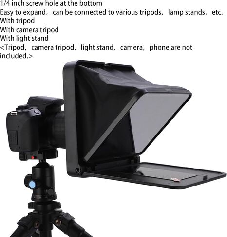 TC7 Foldable Teleprompter Portable for Smartphone Tablet SLR Camera with Remote Control in Kuwait