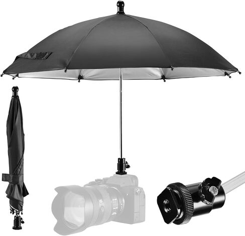 DSLR Mirrorless Camera Hot Shoe Umbrella Rain Cover Protector Sunshade (Black) in Kuwait