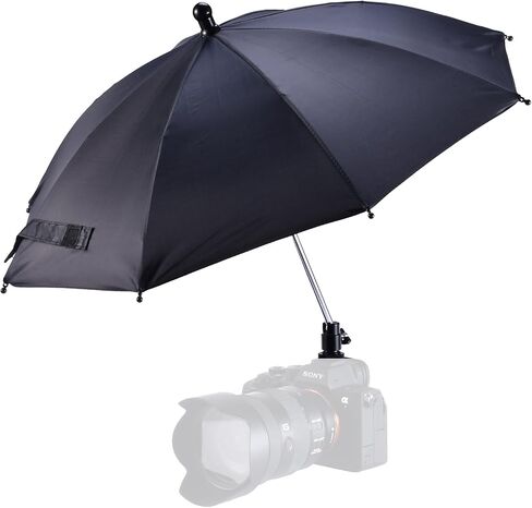 DSLR Mirrorless Camera Hot Shoe Umbrella Rain Cover Protector Sunshade (Black) in Kuwait