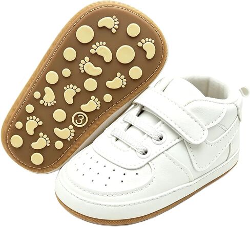 Unisex Baby Sneakers, Non-Slip Soft Rubber Sole, First Walker Lightweight Shoes for Boys and Girls in Kuwait