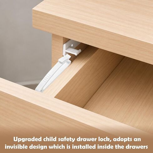 Coolrunner Thickened Version Child Safety Locks, 8 Pack Baby Proofing Drawers Locks | Baby Safety Invisible Drawer Latches with Strong Adhesive for Baby Care, Please See Below Before Buying in Kuwait