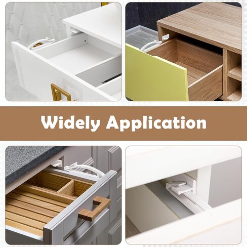 Coolrunner Thickened Version Child Safety Locks, 8 Pack Baby Proofing Drawers Locks | Baby Safety Invisible Drawer Latches with Strong Adhesive for Baby Care, Please See Below Before Buying in Kuwait