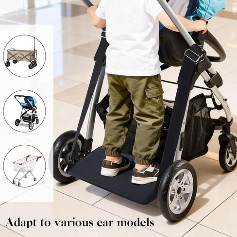 Stroller Wagon Standing Board,Universal Stroller Buddy Standing Board,Stand Up Accessories with Adjustable Length-Slip-Resistant Surface for Toddlers,Stroller Accessories,Easy to Use,Black in Kuwait
