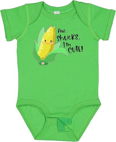 inktastic Aw, Shucks, I'm Cute Corn Humor Baby Bodysuit in Kuwait