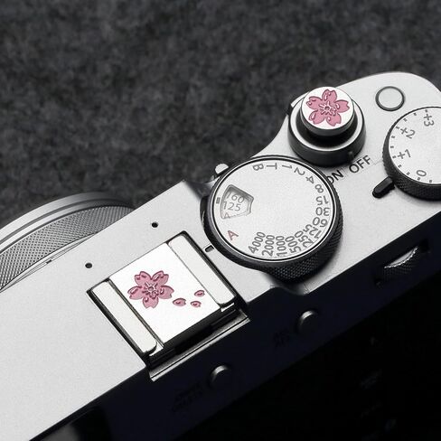 Camera Cherry Blossom Metal Hot Shoe Cover Shutter Button for Fujifilm X100VI X-E3 X-E5 X-T5 X-T30III for Nikon for Leica (Set) in Kuwait