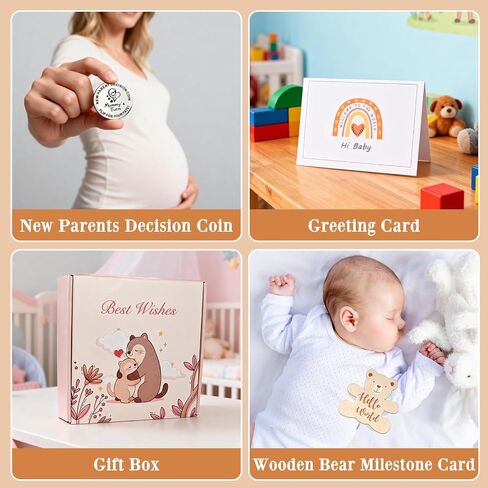 New Mom Gifts, 13Pcs Baby Shower Gifts for First Time Mom, Pregnancy Gifts for New Parents, Gender Reveal Gifts for Expecting Mom and Dad, New Mom Care Package, New Baby Gift Basket, Baby Memory Book in Kuwait