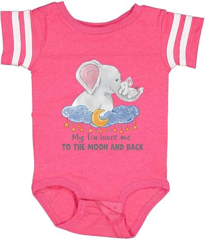 inktastic My Tia Loves Me To the Moon and Back Elephant Family Baby Bodysuit in Kuwait