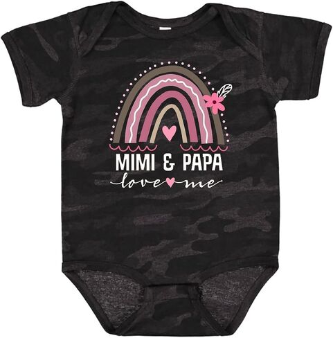 inktastic Mimi and Papa Love Me Rainbow Baby Bodysuit in Kuwait