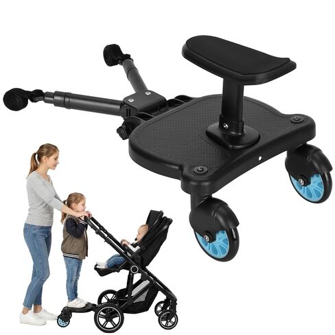 Universal Stroller Board with Detachable Seat,2in1 Sit and Stand Stroller Glider Board for Most Strollers,Holds Children Up to 55lbs (Blue) in Kuwait
