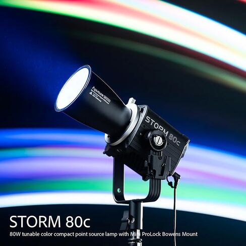Aputure Storm 80c 80W IP65 Full Color Point Source Fixture (Black, 2 Items) | IP65 Weather-Resistant, 1800-20, 000K Cct, Includes Handheld Bracket in Kuwait