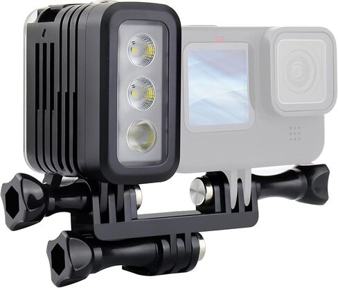 164ft Aluminum Waterproof Dive Light for GoPro Hero 13 12 11 10 9, 450LM Underwater LED Video Light with Dual Twin Mount for DJI Osmo Action 6 5 4 3, Ideal for Underwater Photography in Saudi Arabia