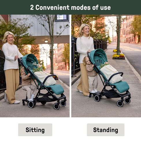 Ingenuity Foldaway Ride-On Board with Removable Seat, 2-in-1 Standing or Seated Toddler Ride, Folds with Stroller, Compatible with 3DSuite Stroller in Kuwait
