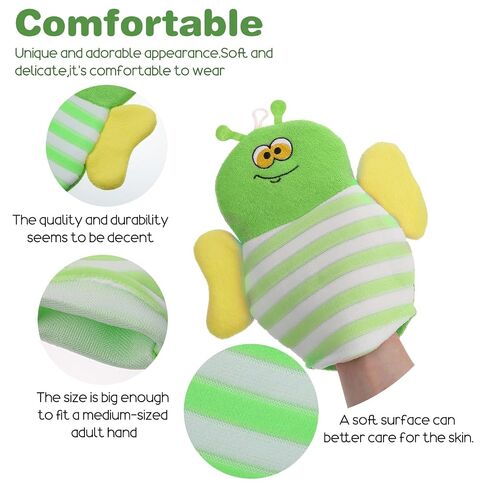 6PCS Baby Bath Mitt Washcloths Gloves 8.5x6.4 inch Soft Face Washcloths for Kids Shower Cute Animal Style Baby Mittens Bath Towel Toddler Wash Cloths Infant Scrubber Bathing Loofah Gloves in Kuwait