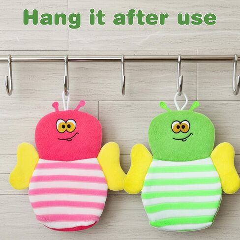 6PCS Baby Bath Mitt Washcloths Gloves 8.5x6.4 inch Soft Face Washcloths for Kids Shower Cute Animal Style Baby Mittens Bath Towel Toddler Wash Cloths Infant Scrubber Bathing Loofah Gloves in Kuwait