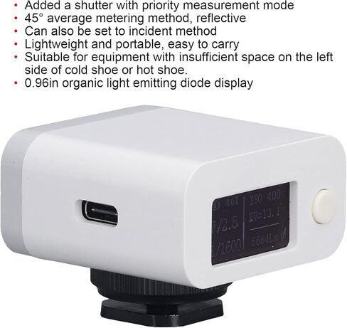 Hilitand Camera Light Meter 45 Reflective Photometer with USB Cable 0.96in OLED Display for Shutter Priority Metering in Kuwait