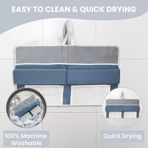Baby Bath Kneeler and Elbow Rest Pad Set -2 Inch Thick Comfortable Non-Slip 30" Extra Long Bath Kneeling Pad with Toy Organizer Pockets - Soft Machine Washable XL Memory Foam Bathing Support Cushion in Kuwait