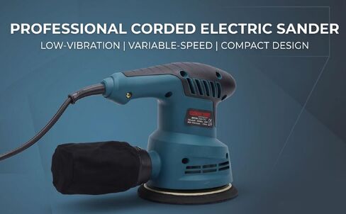 Drfeify Electric Sander, Low Vibration Variable Speed Sander with 5 Inch Sanding Sheet for Woodworking (US Plug 110V) in Kuwait