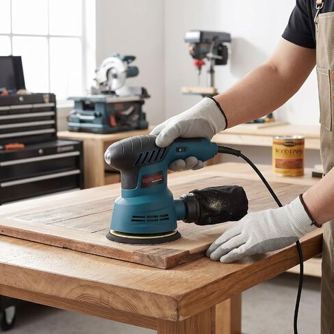 RiToEasysports Electric Sander,5 Inch Variable Speed Palm Sander with Low Vibration, Compact Sanding Tool for Woodworking DIY Projects (US Plug 110V) in Kuwait