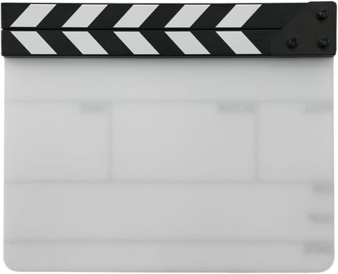 Action! by Filmsticks One-Piece USA Version Medium Clapperboard, 280 x 220 mm, UV-Printed Acrylic Film Slate with ABS Clapper Sticks, Wipe-Clean Movie Slate for Film School & Indie Filmmaking in Kuwait