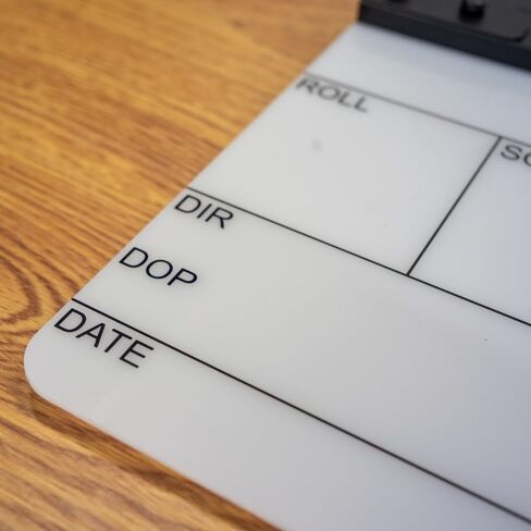 Action! by Filmsticks One-Piece USA Version Medium Clapperboard, 280 x 220 mm, UV-Printed Acrylic Film Slate with ABS Clapper Sticks, Wipe-Clean Movie Slate for Film School & Indie Filmmaking in Kuwait