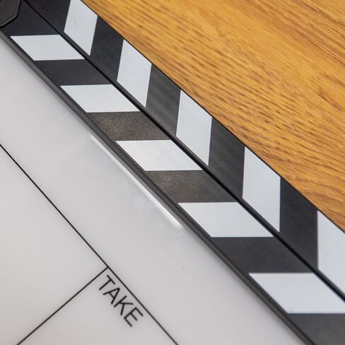 Action! by Filmsticks One-Piece USA Version Medium Clapperboard, 280 x 220 mm, UV-Printed Acrylic Film Slate with ABS Clapper Sticks, Wipe-Clean Movie Slate for Film School & Indie Filmmaking in Kuwait