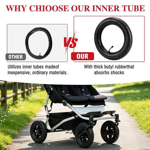 Rear Wheel Tire Tube for Mountain Buggy Swift & Breeze & Duet Double,10' Wheel Tube Replacement Strollers（3pc） in Kuwait