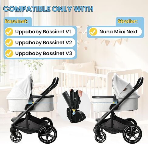 Stroller Adapter Connector for UPPAbabyV1/V2/V3 Bassinet to Nuna Mixx Next-Easy to Install, Safe and Durable Adapter to Connect Strollers and Bassinets (2-Pack) in Kuwait