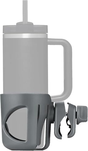 Universal Cup Holder for Stroller, Bike, Scooter & Wheelchair – Compatible with Stanley, Hydroflask, Yeti, Owala – 360° Rotating, Anti-Shake, Spill Resistant – Secure Fit (Black) in Kuwait