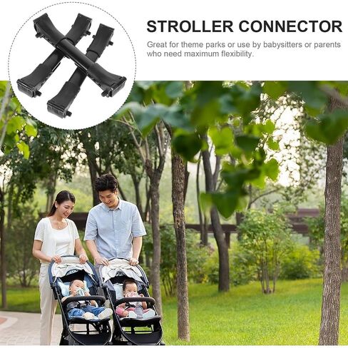 Yardwe Twin Baby Stroller Connector 3 Pack, Black | Universal Double Stroller Accessory for Outings Theme Parks Babysitters in Kuwait