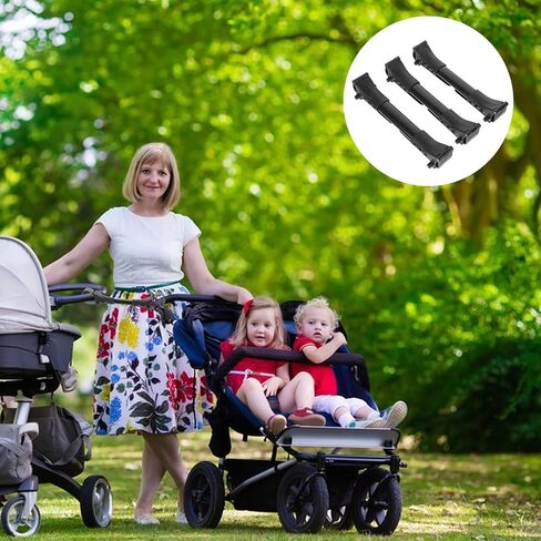 Yardwe Twin Baby Stroller Connector 3 Pack, Black | Universal Double Stroller Accessory for Outings Theme Parks Babysitters in Kuwait