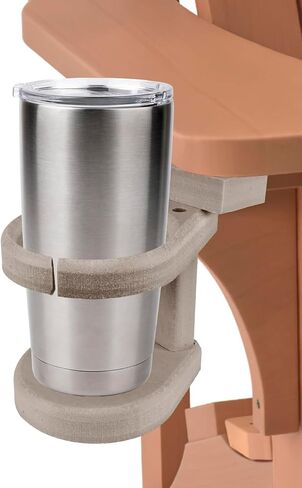 Adirondack Chair Cup Holder Attachment – Durable Poly Lumber Drink Holder – Adjustable Accessory for Polywood Outdoor Furniture, Teak in Kuwait