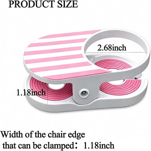 Universal Clip-On Cup Holder for Beach Chair & Desk Cute Drink Clamp | Anti-Spill Accessory for Table Pool Lounger and Cruise Fits Coffee Mugs Water Bottles & Cans (Pink) in Kuwait