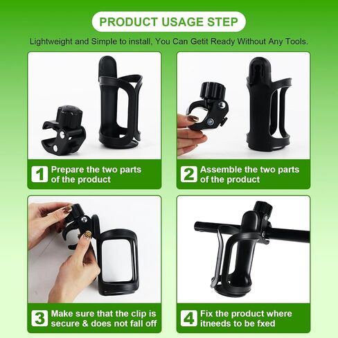 Cup Holder Kits,Boat Rail Cup Holder for Jet Ski/PWC/Pontoon, Suitable for Strollers, Bicycles, Wheelchair Carts, and Baby Walkers 2 Sets in Kuwait