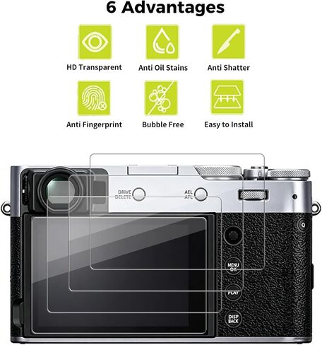 4-Pack for Fujifilm X100VI X100V Camera Screen Protector,0.3mm Ultra-Thin 9H Hardness Tempered Glass, Full Coverage, LCD Display Film, HD Clear, Anti-Scratch, Bubble-Free in Kuwait