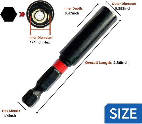 1/4" Magnetic Extension Socket Drill Bit Holder (12-Piece),1/4" Quick-Change Hex Shank,Screwdriver Extension Set in Kuwait
