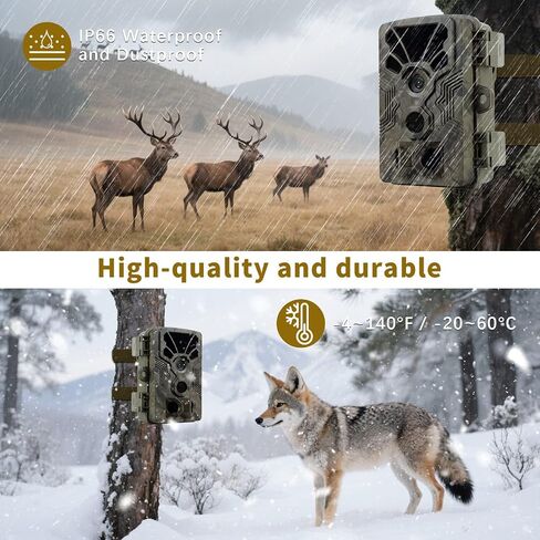 Trail Camera with 0.1s Trigger Speed, 64MP 4K Security Camera, Night Vision Motion Activated Game Cam, IP66 Waterproof, 120° Wide Angle for Deer Scouting, Wildlife Hunting (Gray) in Kuwait