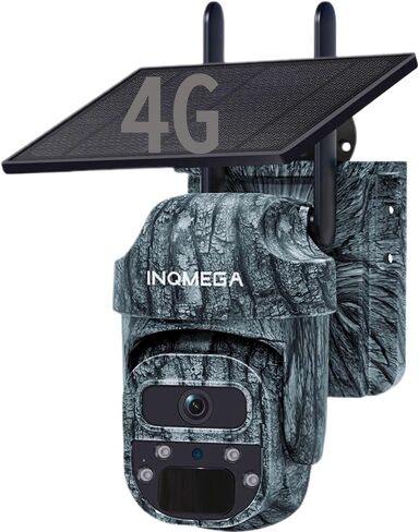 4G Cellular Trail Camera with 355° Live View for Wildlife Scouting | 2.5K HD, Color Night Vision, 5W Solar Panel&7800mAh Rechargeable Battery, AI Auto Tracking, IP66, No Wi-Fi Needed, Camouflage in Kuwait