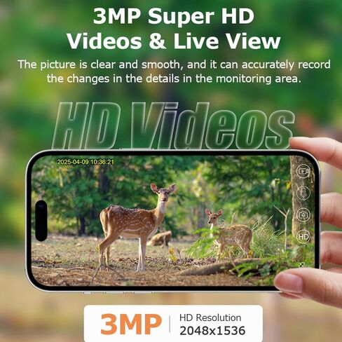 4G Cellular Trail Camera with 355° Live View for Wildlife Scouting | 2.5K HD, Color Night Vision, 5W Solar Panel&7800mAh Rechargeable Battery, AI Auto Tracking, IP66, No Wi-Fi Needed, Camouflage in Kuwait