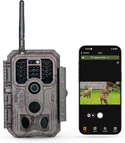 Meidase P200 WiFi Trail Camera, 64MP 1296P Bluetooth Game Camera with No-Glow Night Vision Motion Activated Waterproof, Hunting Deer Camera (App Control, Non-Cellular) in Kuwait